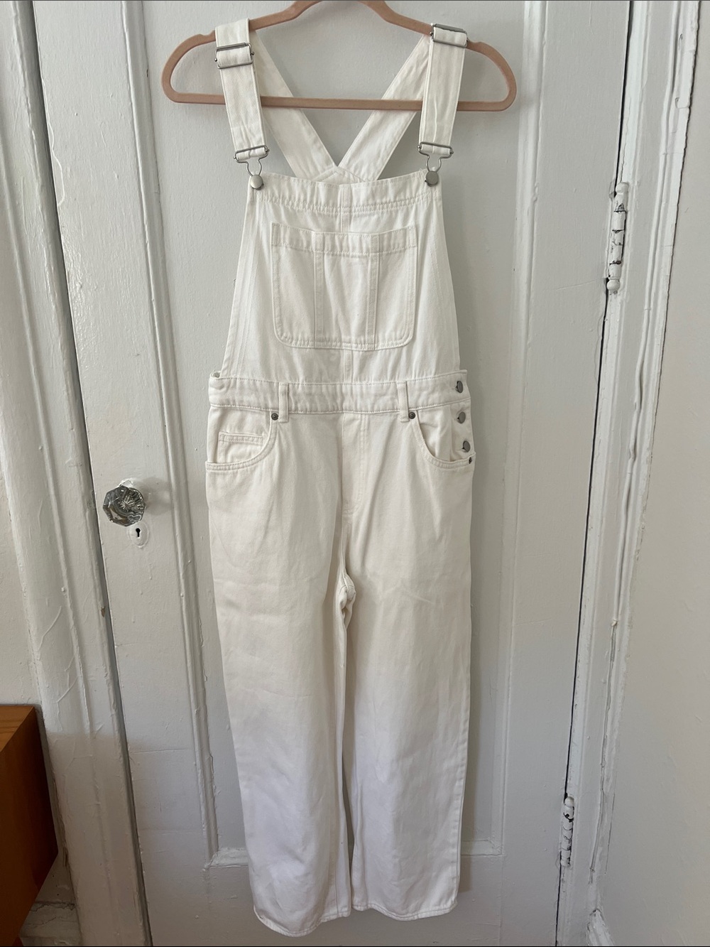 H&M Cream White Women's Denim Overalls